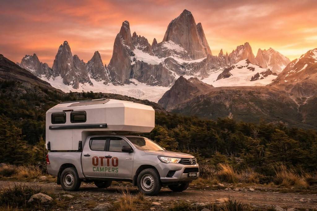 Otto Backcountry 4x4 camper parked off-grid in Chilean Patagonia